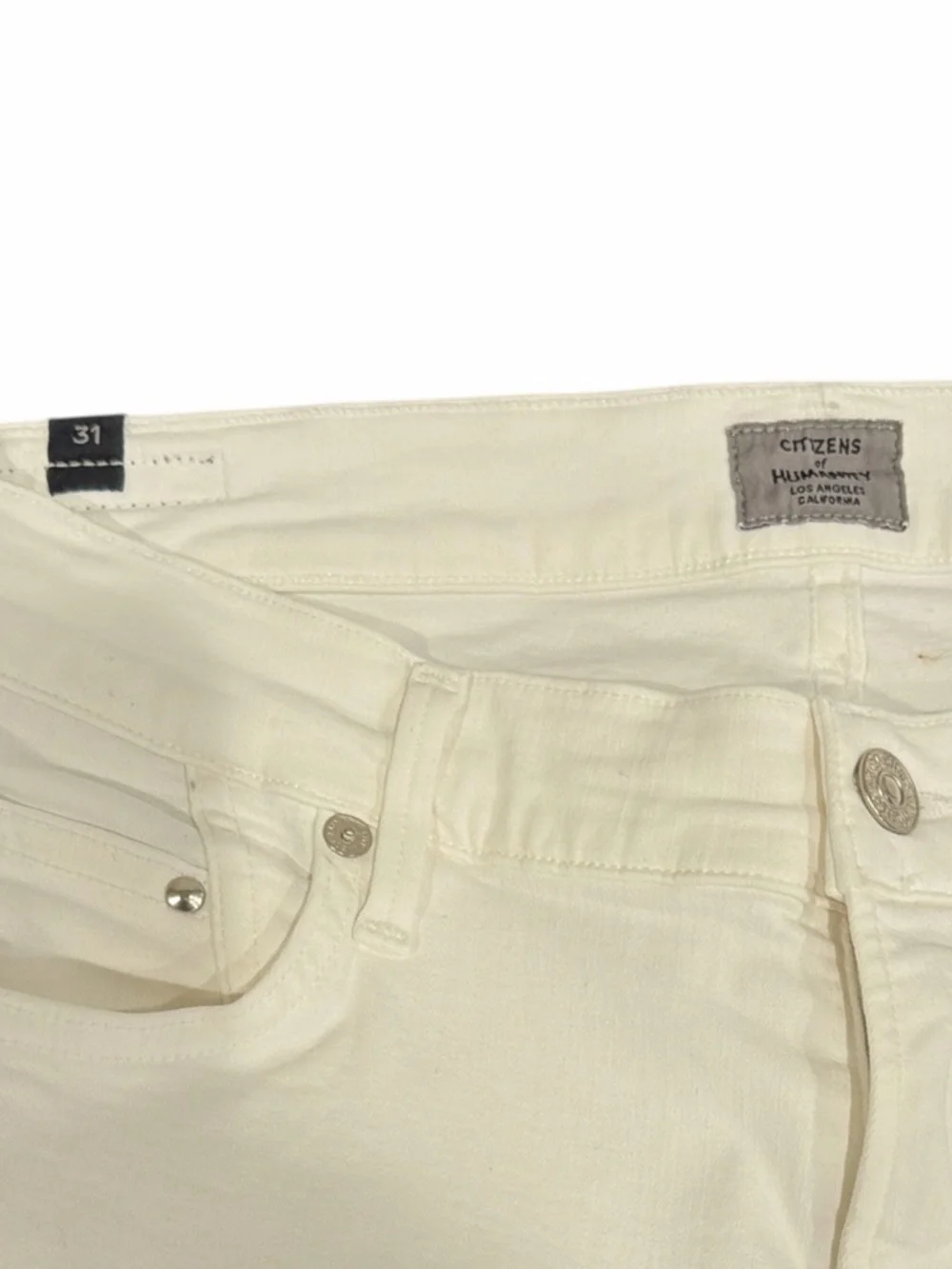 Citizens of Humanity Cara High Rise Cigarette Ankle Jeans White Size 31